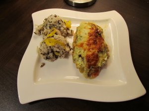 Recept online: Zape�en� r��e s treskou a �pen�tem: Lehk� zdrav� pokrm - zape�en� r��e se �pen�tem, ryb�m masem a s�rovou om��kou